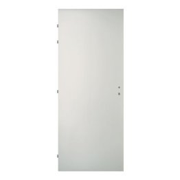 Porte ferrée acoustique 39db prépeinte feu EI30 2040x930mm 4 paumelles 130 mortaise tétière 1 point axe 50 poussant gauche joint balai