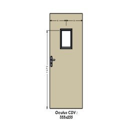 Kit oculus Jeld-Wen feu EI60 355x255mm parclose bois