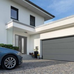 PORTE DE GARAGE SECTIONNELLE EUROPRO EVO42 2375X2125MM GRIS RAL 7016 RAINURE L SANS SERRURE A MOTORISER - REF 872701