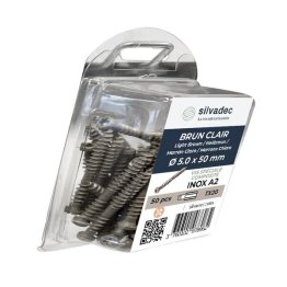 VIS INOX 5X50 BRUN CLAIR BLISTER DE 50 U SILVADEC REF SIVIS1702