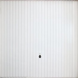 PORTE DE GARAGE DEBORDANTE AVEC RAILS 2375X2125MM PREPEINTE BLANCHE NERVURE MOTIF 124 TYPE122 - REF 873231