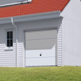 PORTE DE GARAGE DEBORDANTE AVEC RAILS 2375X2000MM 9016 BLANC MOTIF 845 REF 873275