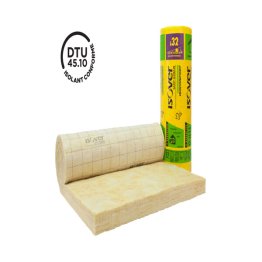 LAINE DE VERRE ISOCONFORT 32 NU 80MM 4M50X1M20 ROULEAUX DE 5,4M² - R=2,05 ISOVER REF 73228