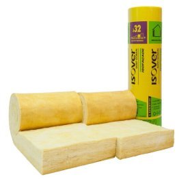 LAINE DE VERRE ISOFACADE 32R 80MM 6M00X0M55 A DEROULER ROULEAUX DE 3,3M² - R=2,50 ISOVER REF 87340