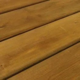 Lame de terrasse Pin 26x145mm 4m80 traité classe 4 marron profil Solaris coins arrondis lisse